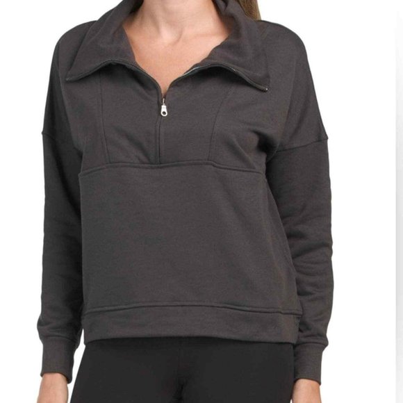 WILO the Label Tops - New! WILO the Label Bella 1/2 Zip Top in Vintage Black